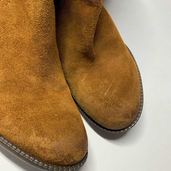 Franco Sarto Elnora Tall Suede Over The Knee Boots Brown Boho Fringe Size 7.5 M - Picture 12 of 15